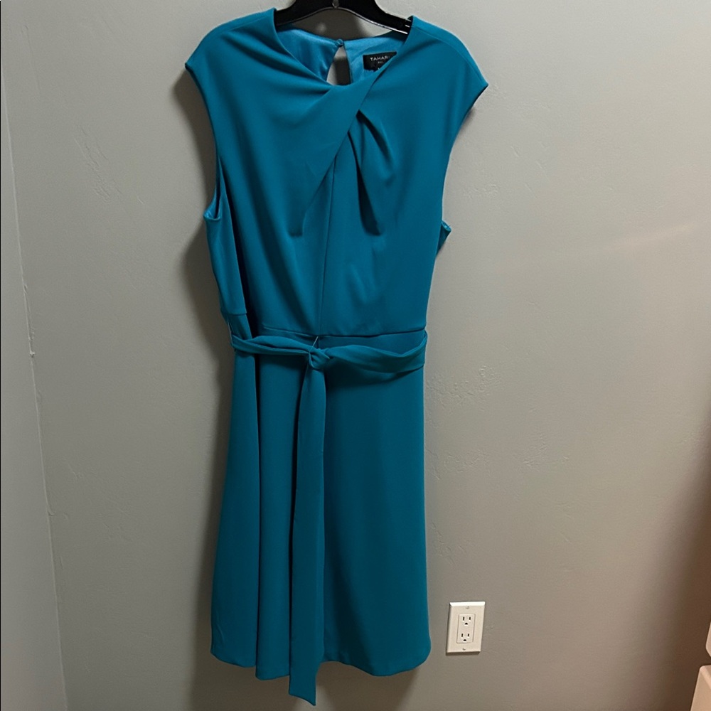 Tahari Teal Midi Dress size 14